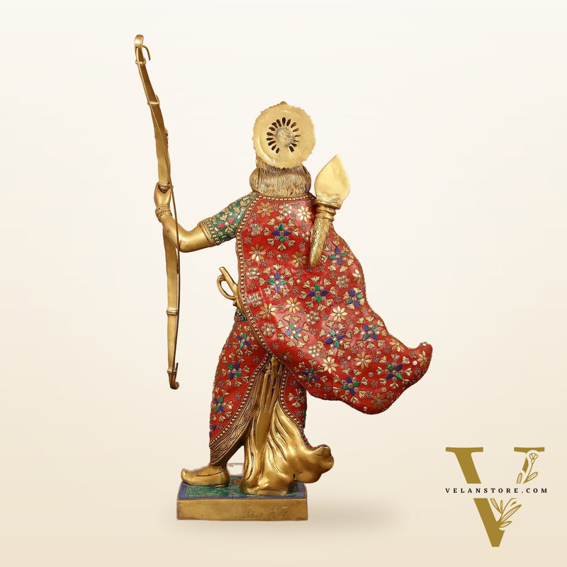 Divine Superfine Brass Lord Rama Statue - Handcrafted with Stonework - 26 inch