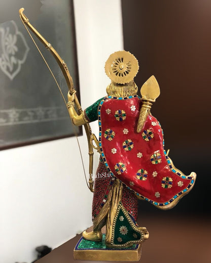 Divine Superfine Brass Lord Rama Statue - Handcrafted with Stonework - 26 inch