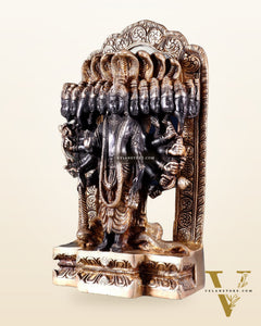 Divine Vishwaroopam of Lord Vishnu brass Statue | black tone | 14.5 Inch