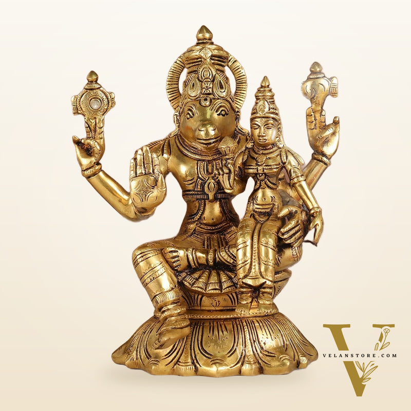 Divine Wisdom of Igrivar: Hayagriva Lakshmi Statue - Handcrafted Brass 9"