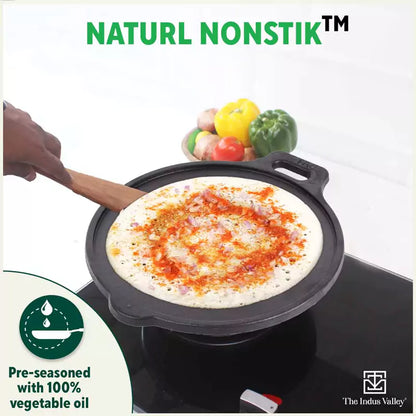 Super Smooth Cast Iron Tawa,Pre-seasoned, Nonstick, 100% Pure, Toxin-free, Induction, 28/30.5cm, 2.8/2.9kg