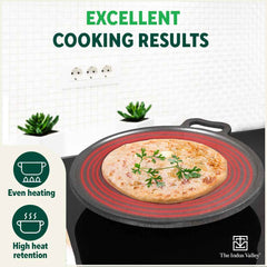 Super Smooth Cast Iron Tawa + Free ₹110 Spatula, Pre-seasoned, Nonstick, 100% Pure, Toxin-free, 30.5cm, 2.3kg