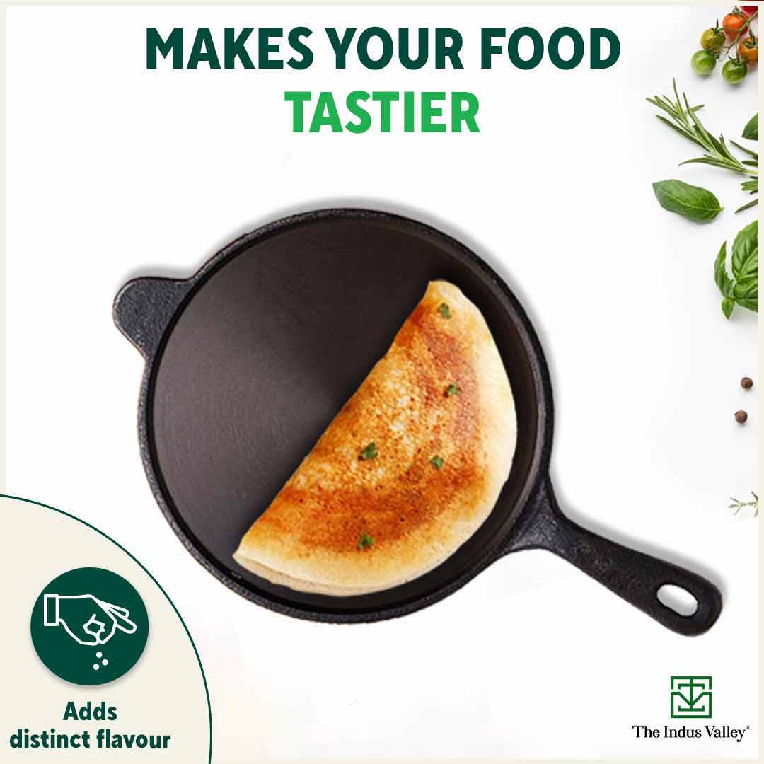 Super Smooth Cast Iron Tawa with Handle,Pre-seasoned, Nonstick, 100% Pure, Toxin-free, Induction, 26.3cm, 1.8kg