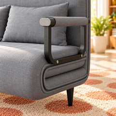 2 Seater Folding Sofa Come Bed, Convertible Sleeper Sofa for Living Room & Guest Room, Double Seat Sofa Bed, Space Saving Folding Sofa Recliner Bed