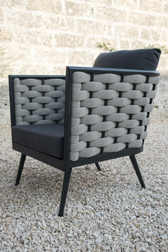Amando Outdoor Sofa Set 3 Seater , 2 Single seater and 1 Center Table Braided & Rope