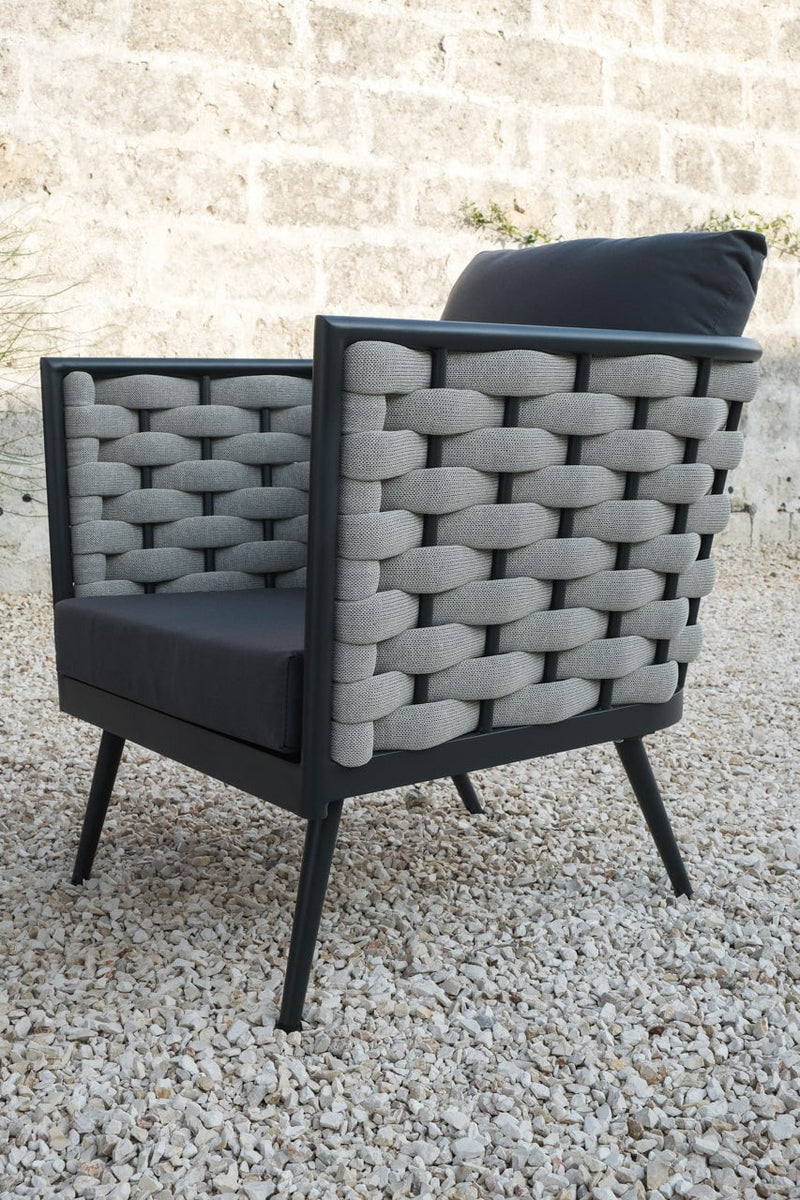 Amando Outdoor Sofa Set 3 Seater , 2 Single seater and 1 Center Table Braided & Rope