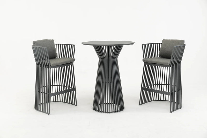 Javier Outdoor Patio Bar Set 2 Chairs and 1 Table Set