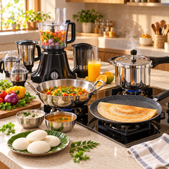 Preethi Complete Kitchen Combo | Preethi Zodiac MG-218 Mixer Grinder + Prestige Svachh Triply 3 L Cooker + Praylady Triply 3 pc Cookware Set + Prestige Granite Dosa Tawa 28 cm-8
