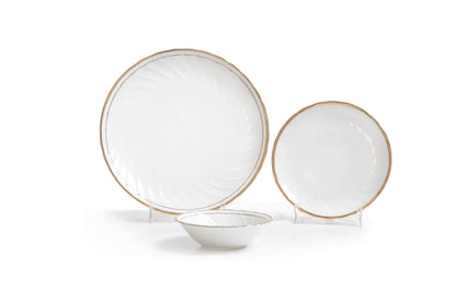 Ceramic Karina Dinner Set of 18 Pieces Gold Line 310, For Family of 4