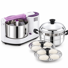 Ultra Idli Batter Ready Combo | Elgi Ultra Grind+ Gold 2 L Table Top Wet Grinder + Praylady Sigma Multi Kadai (8 Idli)-1