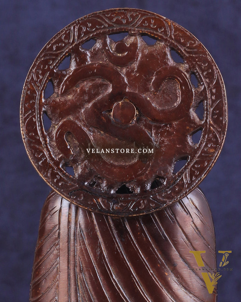 Dual Tone Brass Buddha Idol in Dharmachakra Mudra 8"