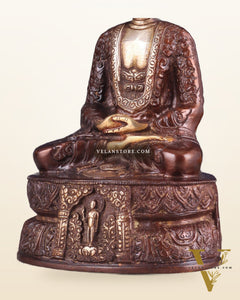 Dual tone Buddha in Deep Meditation Brass Statue | Intricate Craftsmanship 7"