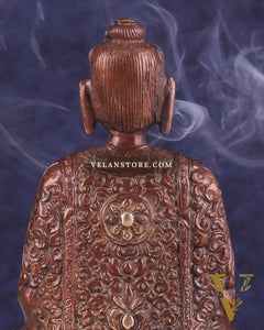 Dual tone Buddha in Deep Meditation Brass Statue | Intricate Craftsmanship 7"