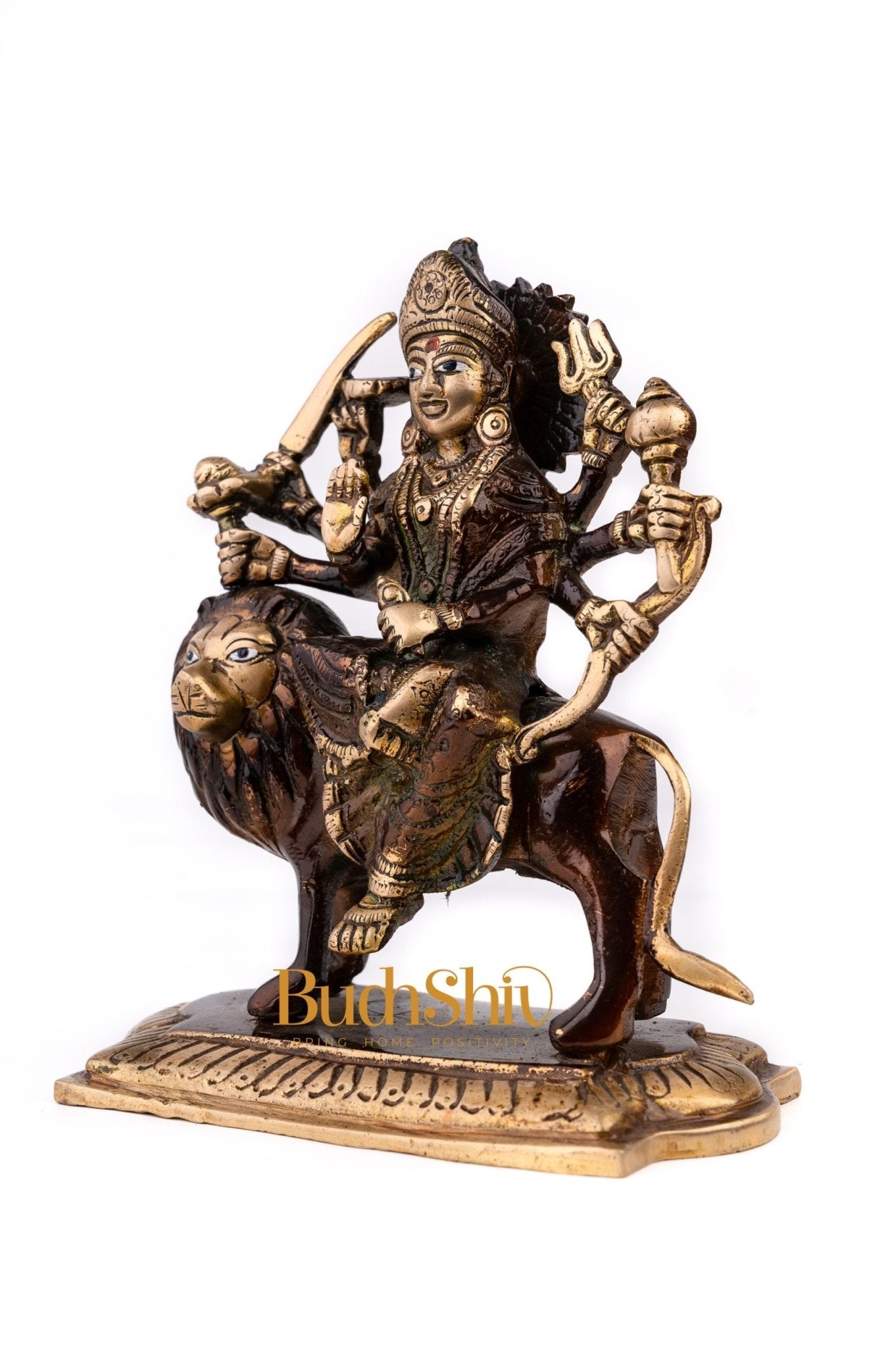 Durga Ma Goddess Brass Idol Statue Figurine Figure for Home Temple Workplace