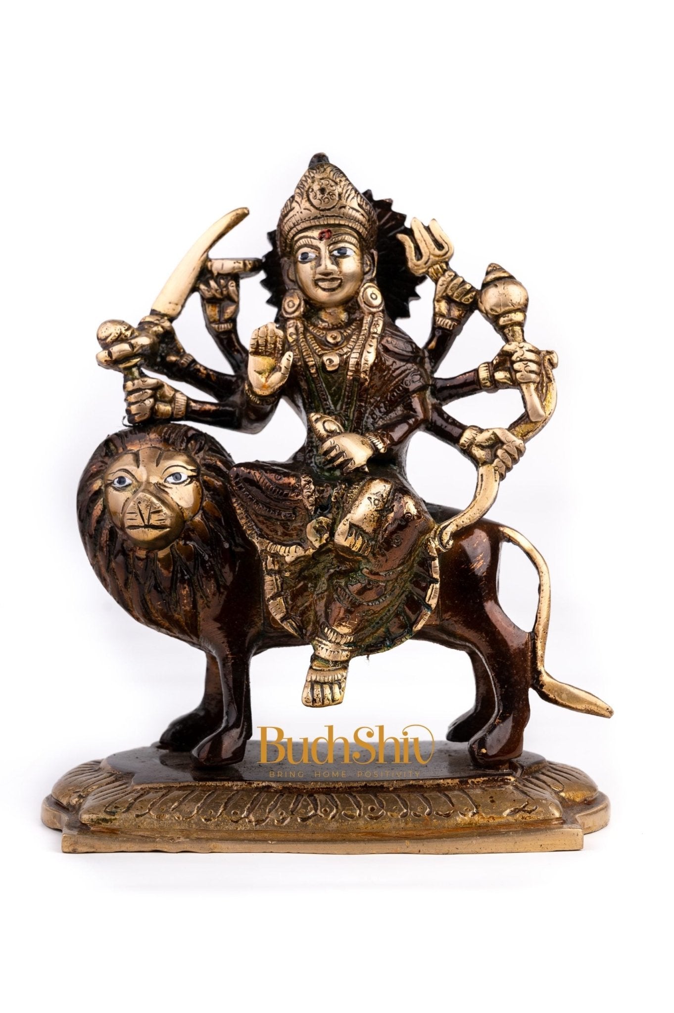 Durga Ma Goddess Brass Idol Statue Figurine Figure for Home Temple Workplace