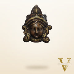 Durga Maa Face Wall Mount Chocolate Antique Finish