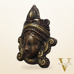 Durga Maa Face Wall Mount Chocolate Antique Finish