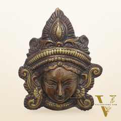 Durga Maa Face Wall Mount Chocolate Antique Finish