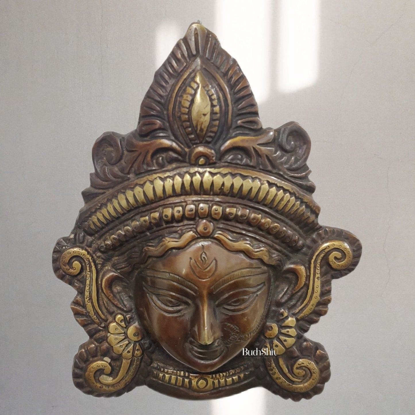 Durga Maa Face Wall Mount Chocolate Antique Finish