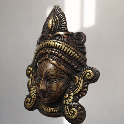 Durga Maa Face Wall Mount Chocolate Antique Finish