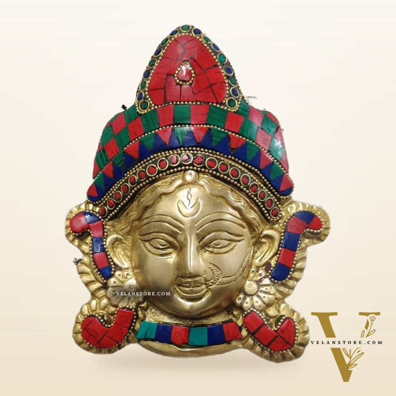 Durga Maa Face Wall Mount Stonework