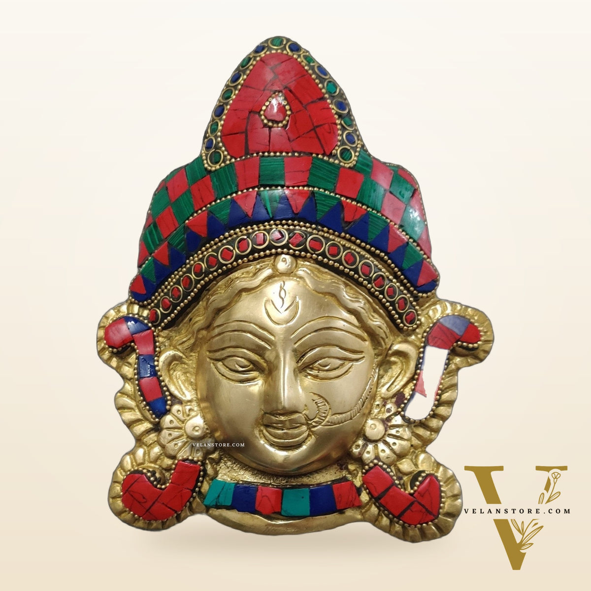 Durga Maa Face Wall Mount Stonework