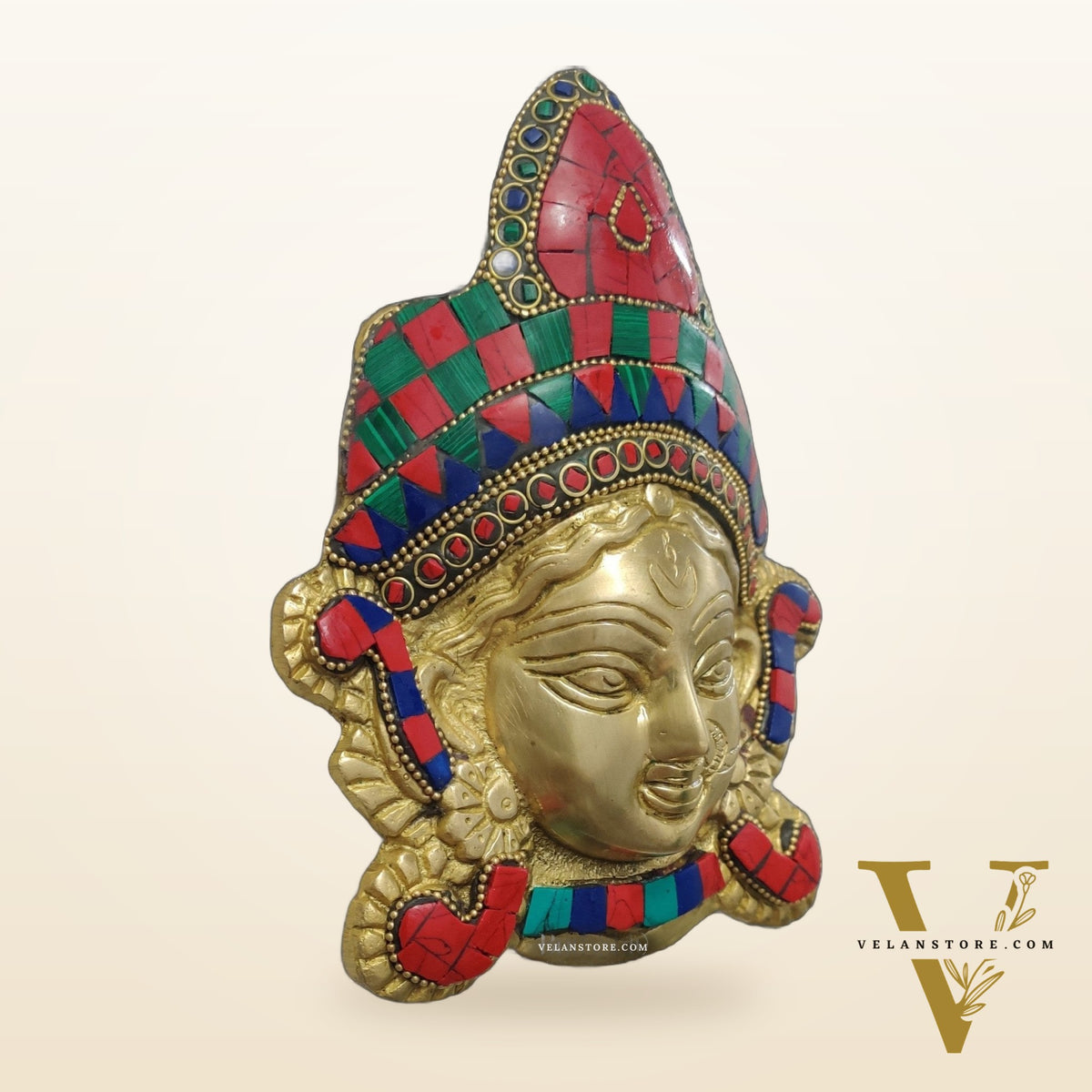 Durga Maa Face Wall Mount Stonework