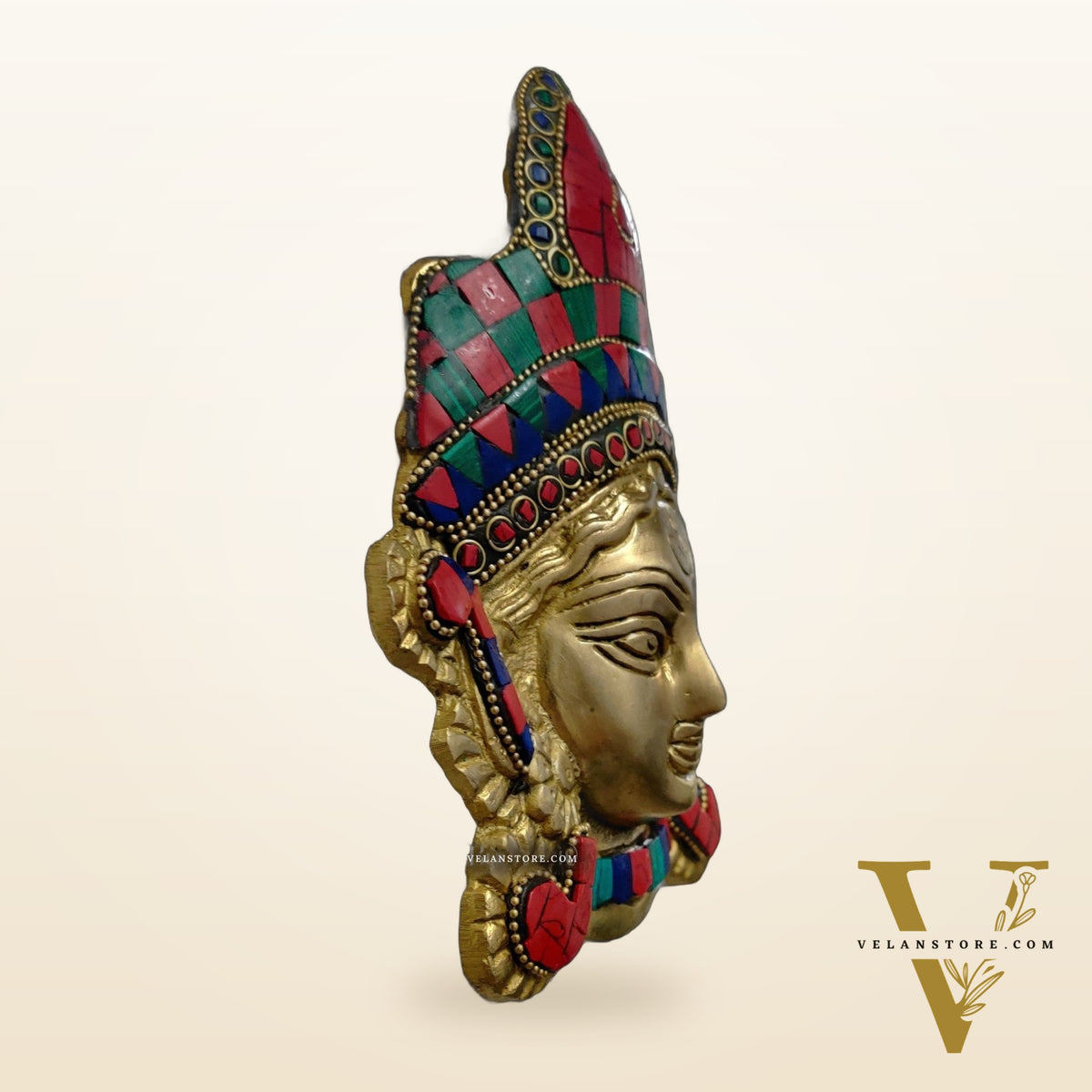 Durga Maa Face Wall Mount Stonework