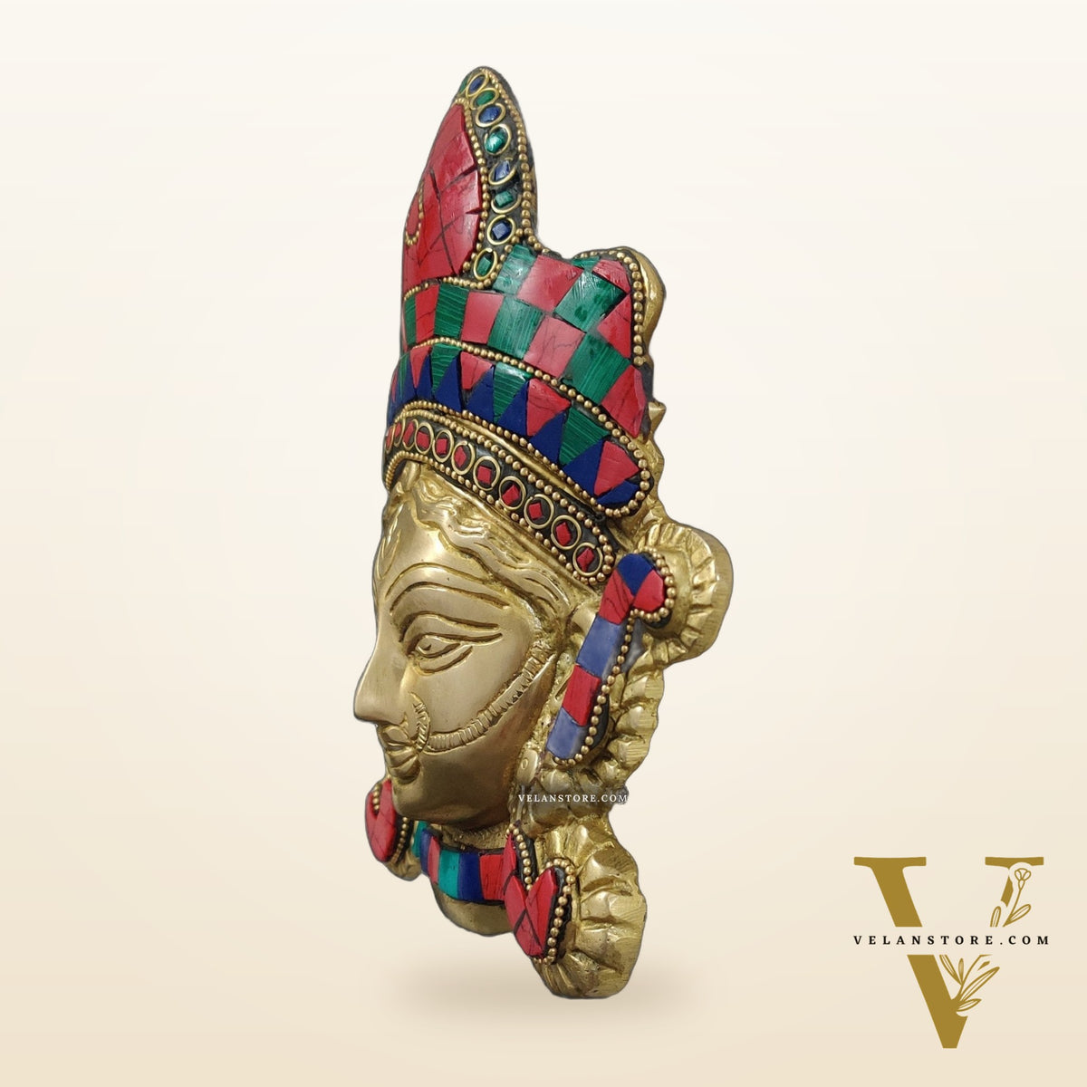 Durga Maa Face Wall Mount Stonework