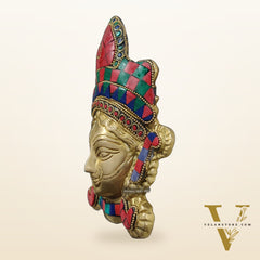 Durga Maa Face Wall Mount Stonework