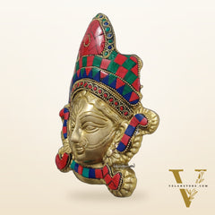 Durga Maa Face Wall Mount Stonework