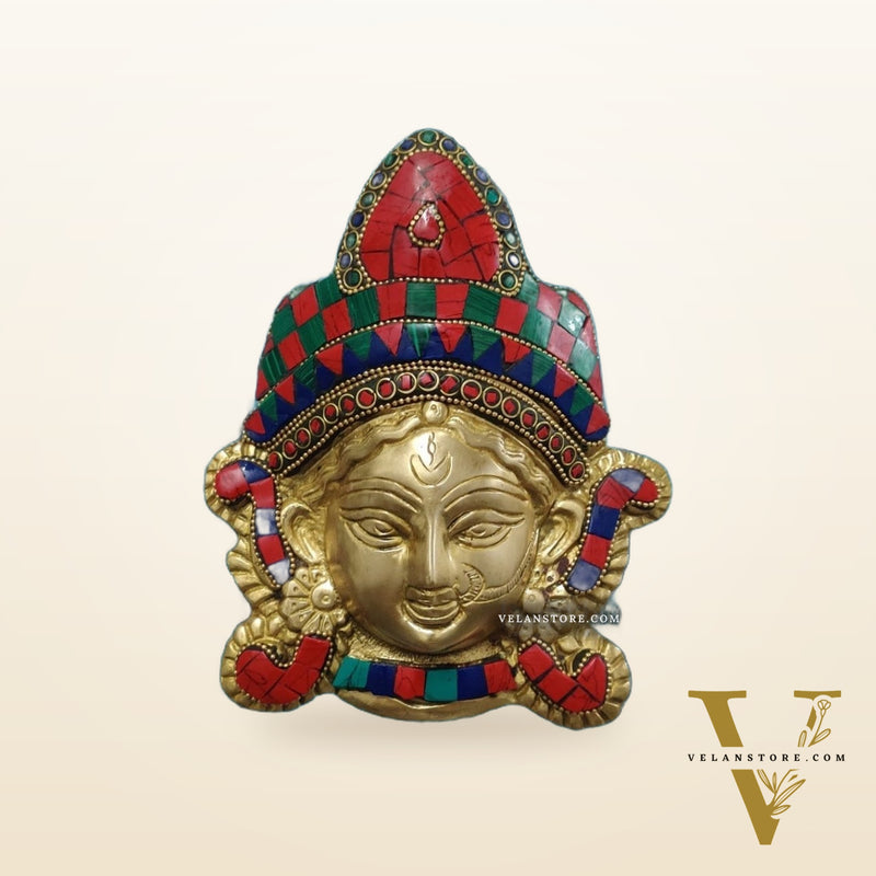 Durga Maa Face Wall Mount Stonework