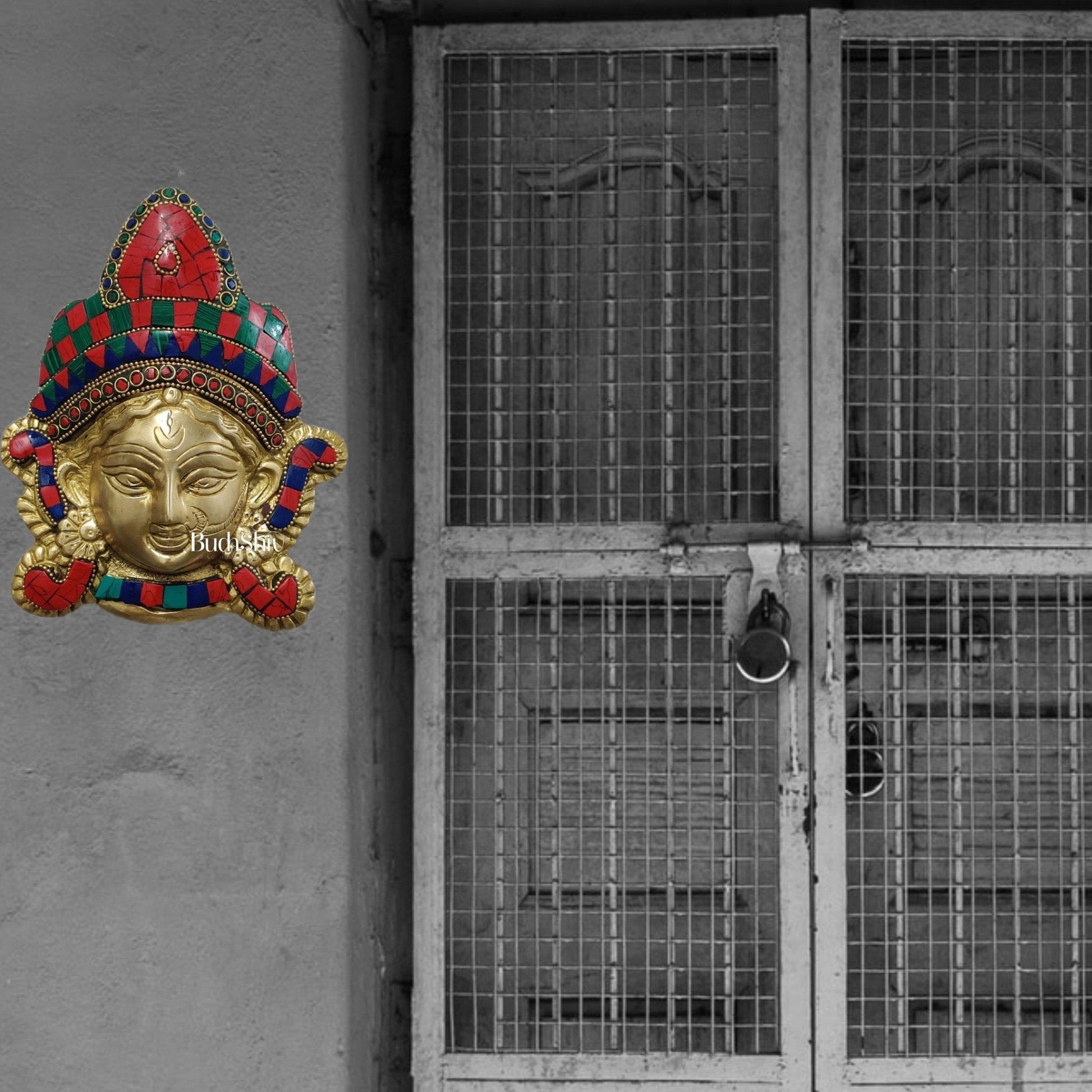 Durga Maa Face Wall Mount Stonework