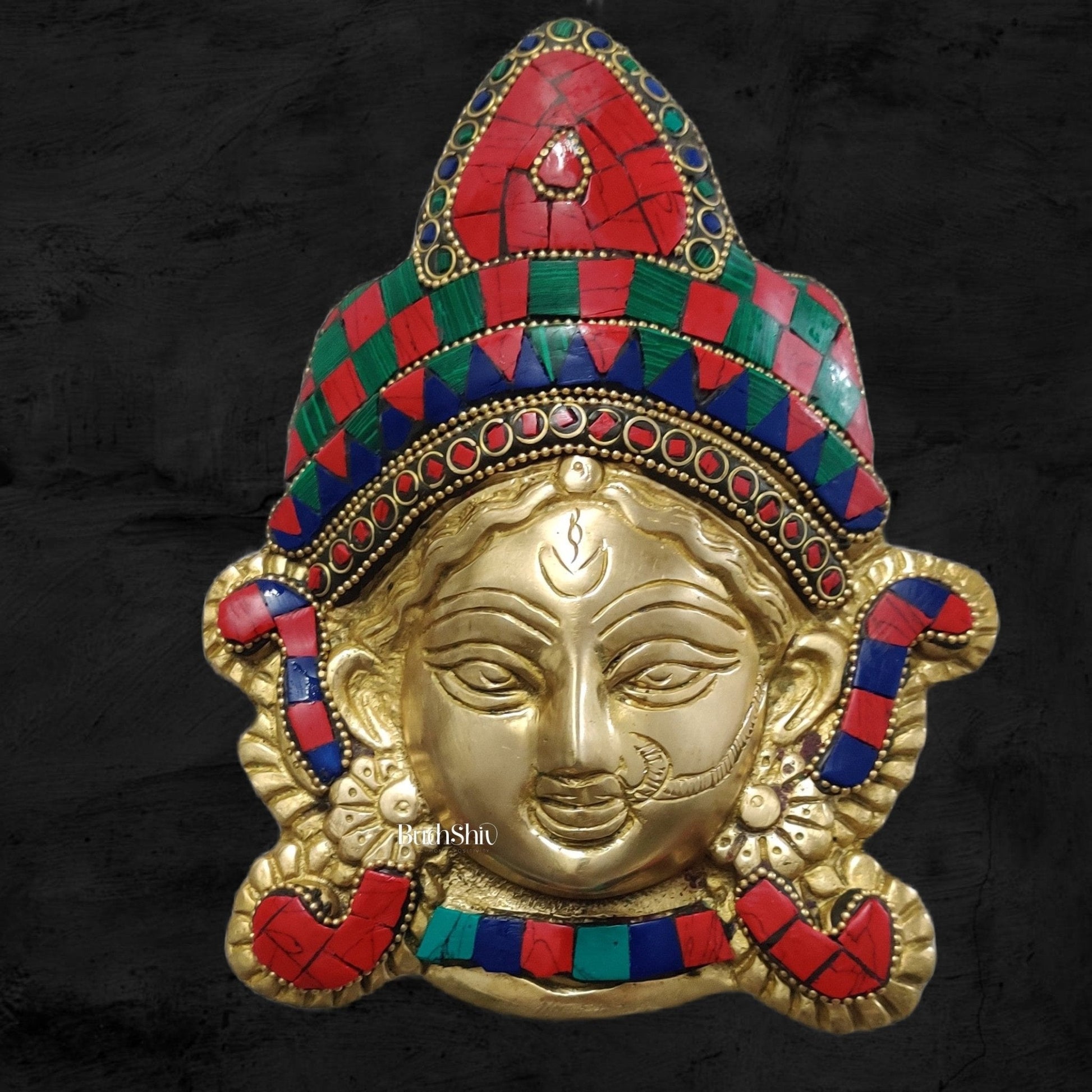 Durga Maa Face Wall Mount Stonework