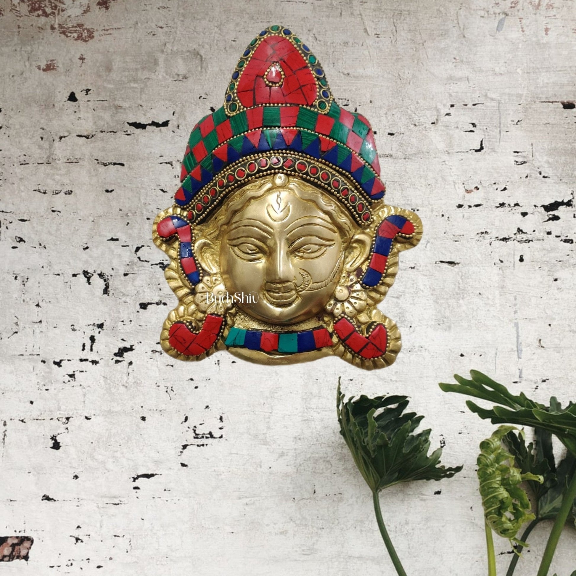 Durga Maa Face Wall Mount Stonework