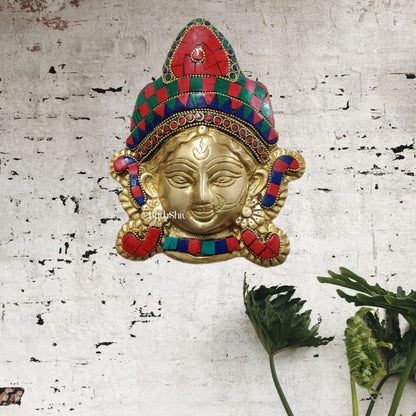 Durga Maa Face Wall Mount Stonework