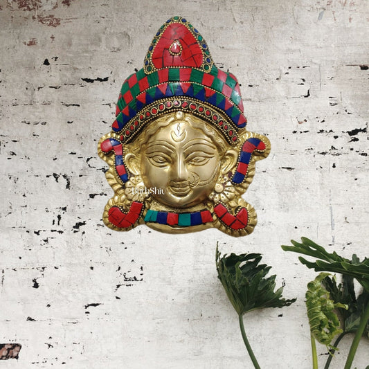 Durga Maa Face Wall Mount Stonework