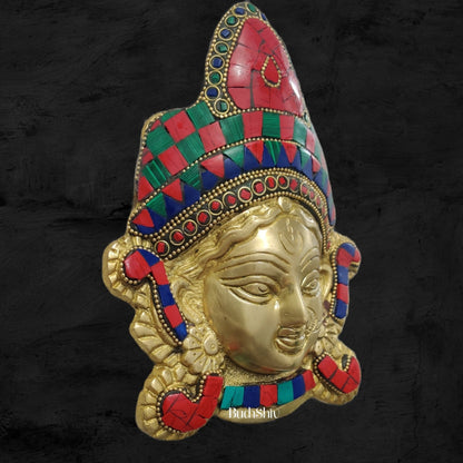 Durga Maa Face Wall Mount Stonework