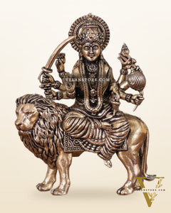 Durga Pure Brass Intricate idol 3"