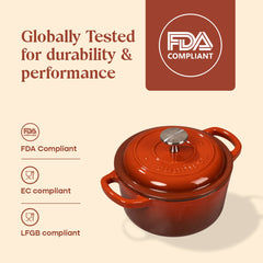 No. 6 Enamel Cast Iron Dutch Oven (1.2L)
