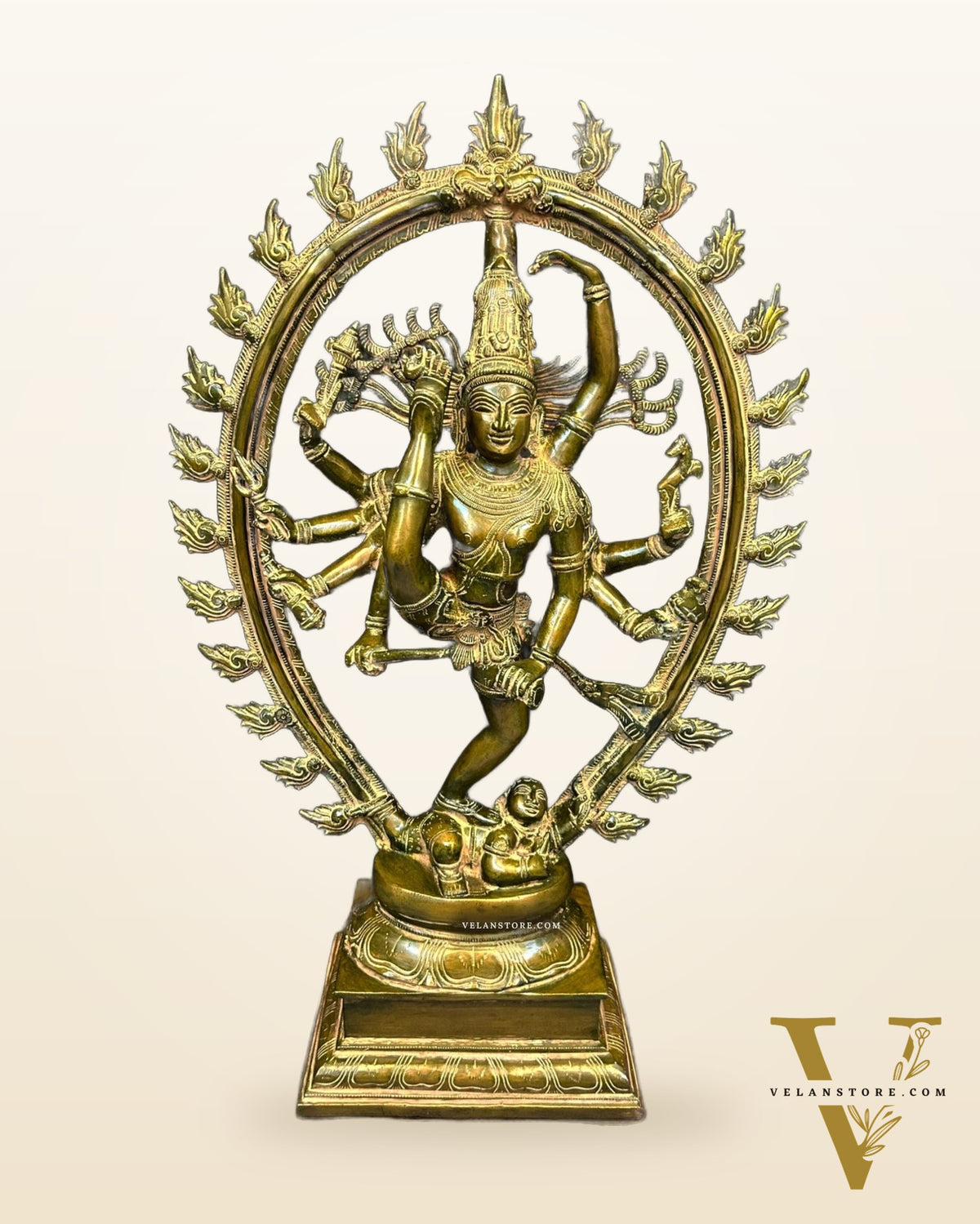 Dynamic Brass Urdhava Tandava Nataraja Statue - 24.5in