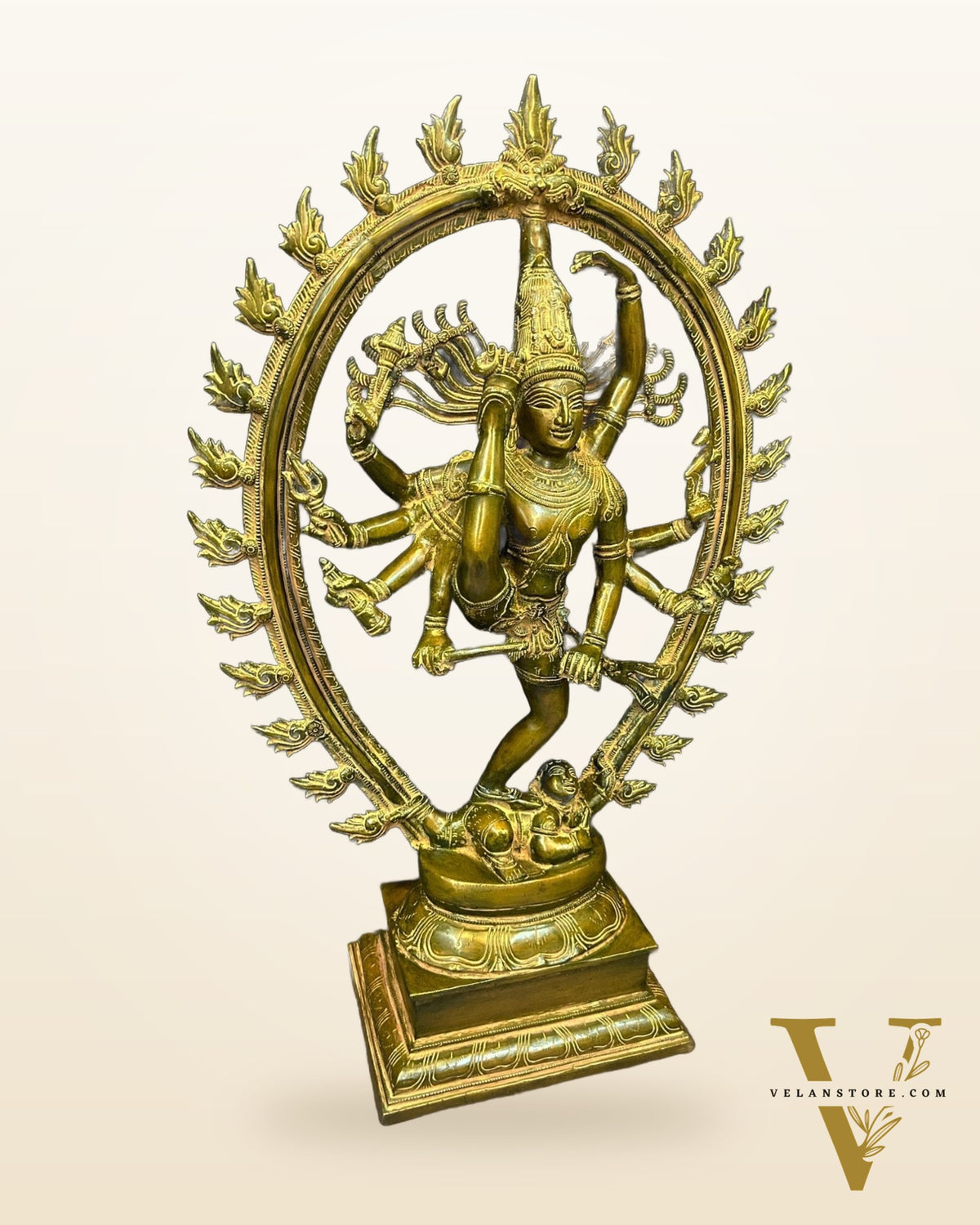 Dynamic Brass Urdhava Tandava Nataraja Statue - 24.5in