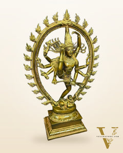 Dynamic Brass Urdhava Tandava Nataraja Statue - 24.5in