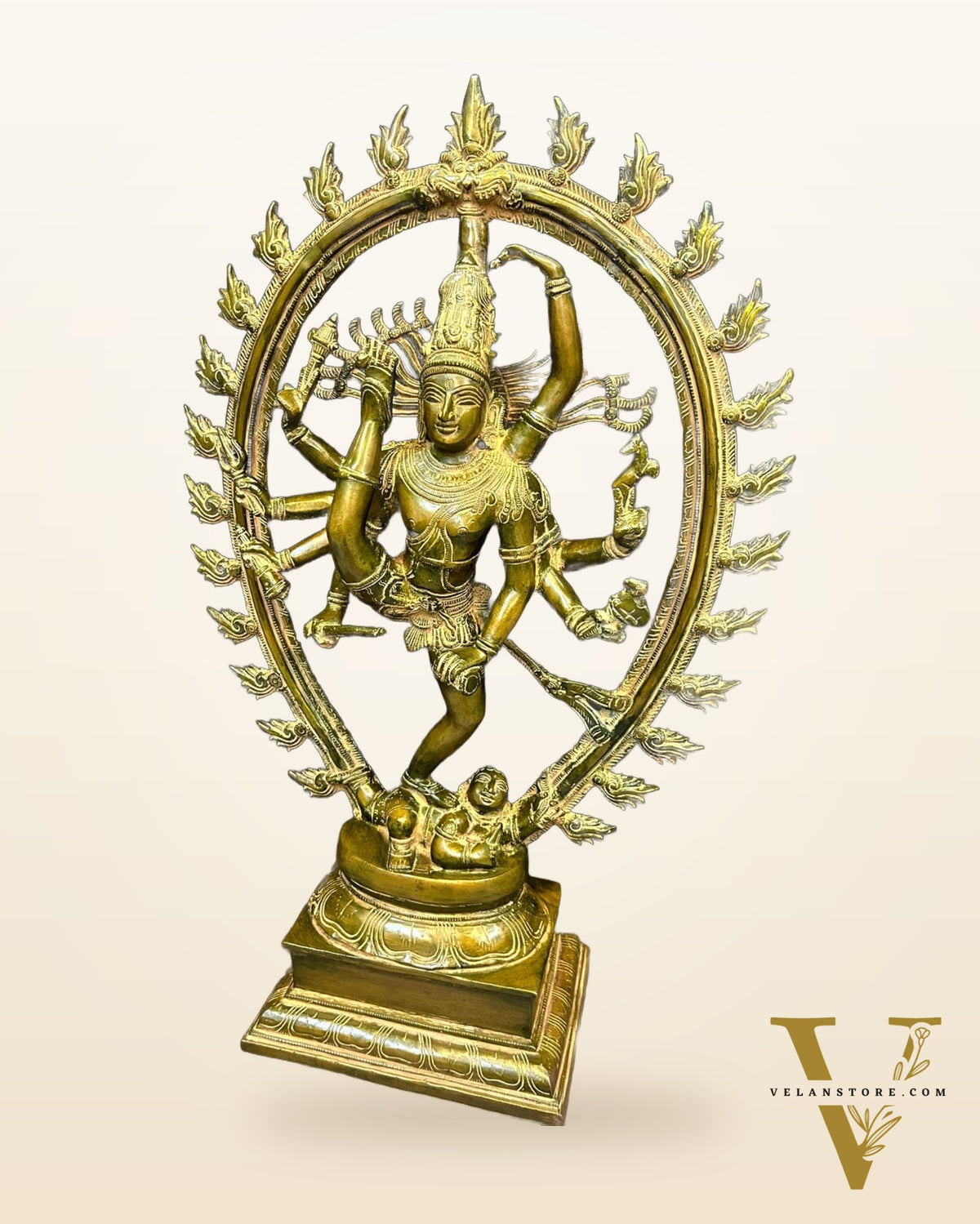 Dynamic Brass Urdhava Tandava Nataraja Statue - 24.5in