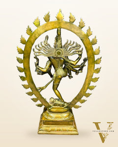 Dynamic Brass Urdhava Tandava Nataraja Statue - 24.5in