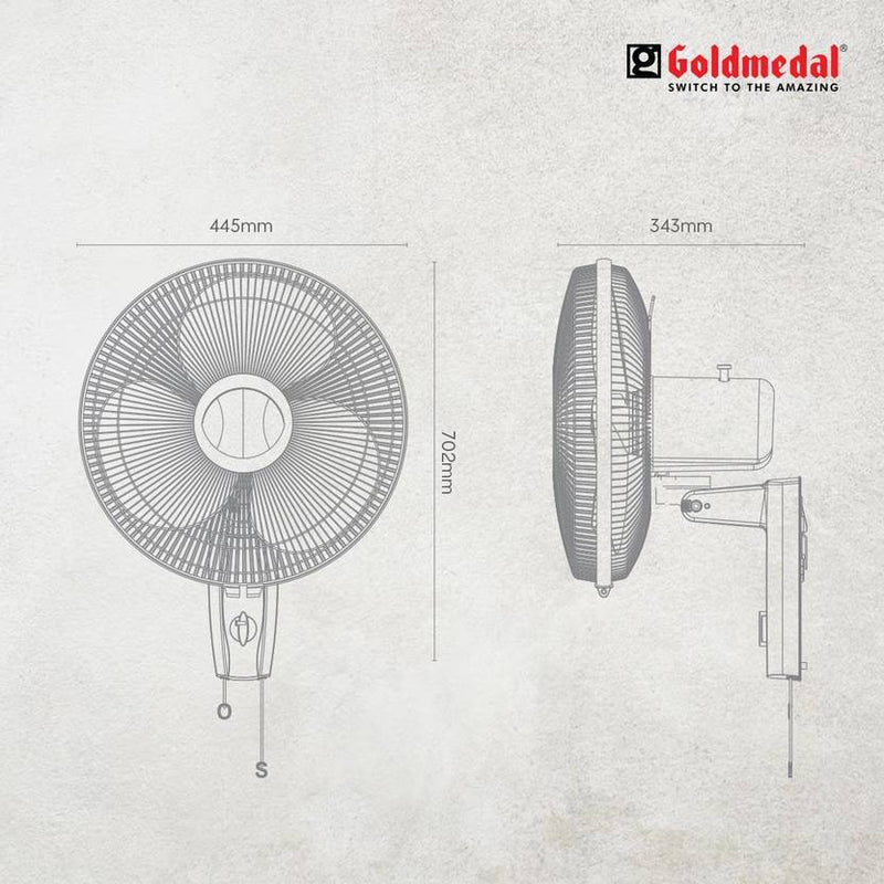 Goldmedal Dyno 400mm 400 mm Wall Fan-5
