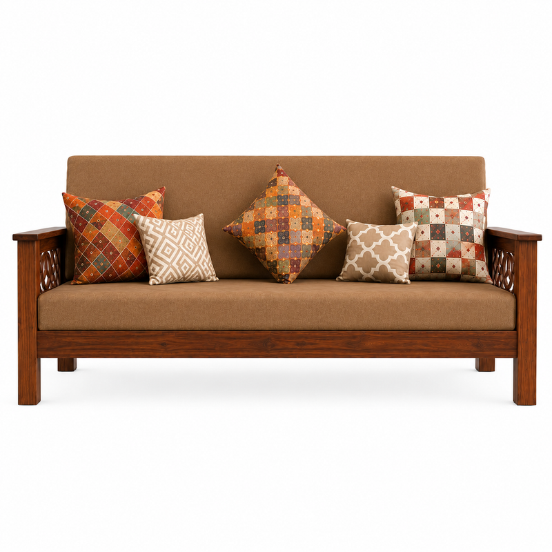Elite Benz Handcrafted Solid Wood 3 Seater Sofa