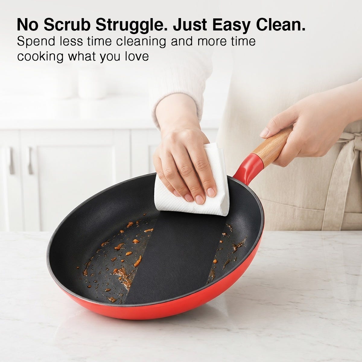 Prestige Castlite Enamel Coated Cast Iron Fry Pan 20cm/0.8L, Lightweight, Stay-Cool Handle + Prestige Castlite Enamel Coated Cast Iron Kadai 24cm/2.3L with Glass Lid, Gas & Induction, 15Y Warranty
