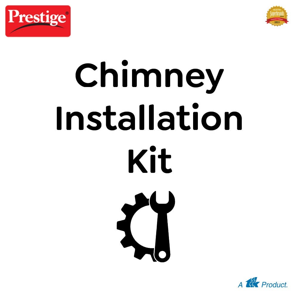 Prestige Provo 900 Kitchen Hood Chimney, Prestige Svachh Efficia Hob 03 AI (with Toughened Glass Top Multi Spark Ignition System & 3 Brass Burners), Prestige Chimney Installation Kit