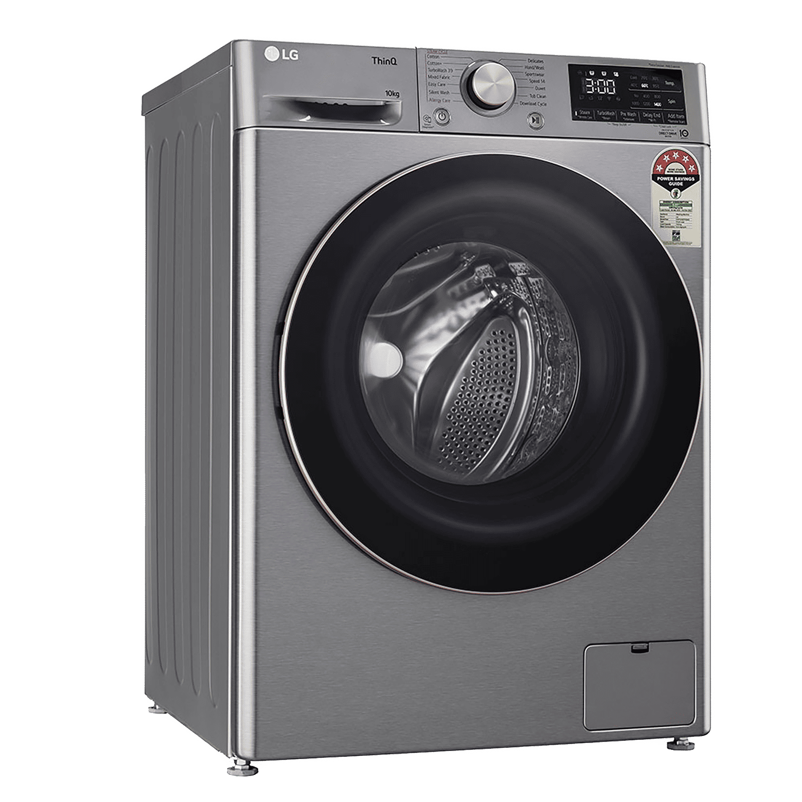LG 10 kg 5 Star Fully Automatic Front Load Washing Machine (FHP1410Z7P.APSQEIL, Smart Diagnosis, Platinum Silver)